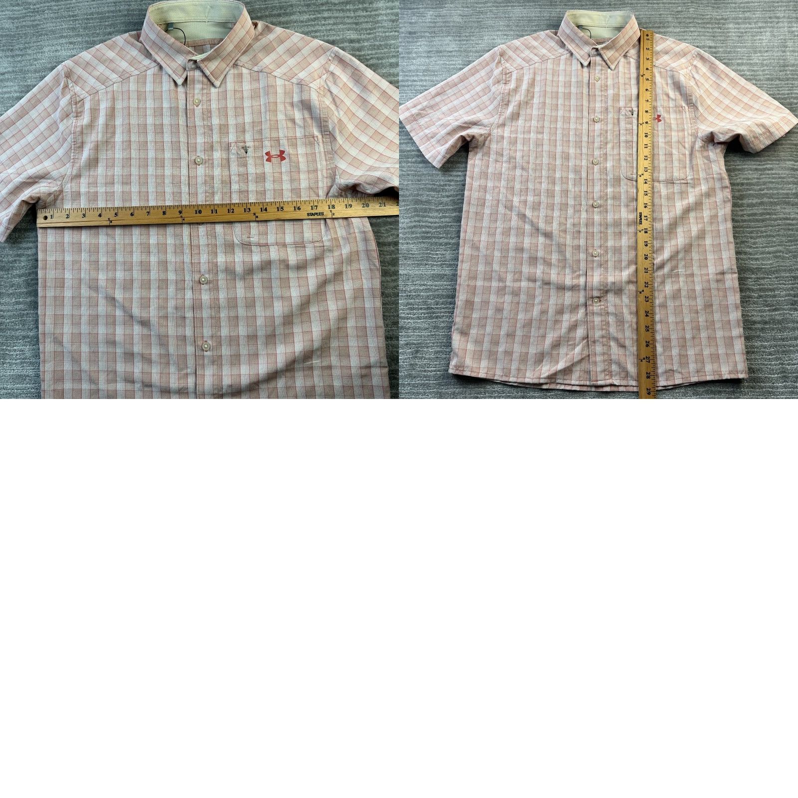 Under Armour Under Armour Button-Up Shirt Mens Medium Orange Drift Tide Fish Outdoor Casual Formal Size US M / EU 48-50 / 2 - 8 Thumbnail