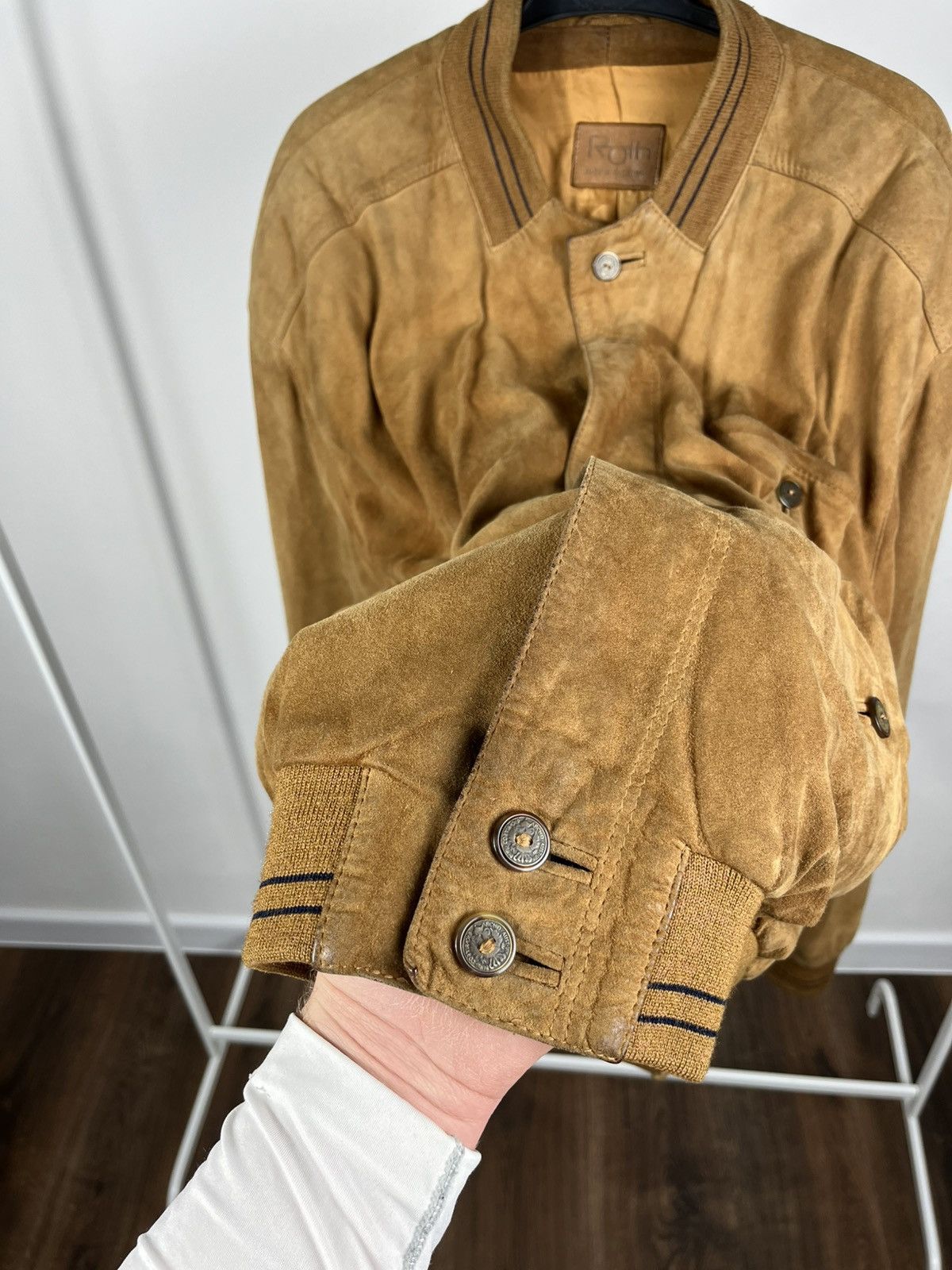Leather Roth Suede Leather Bomber Jacket Brown Men’s Size 50 Size US L / EU 52-54 / 3 - 7 Thumbnail