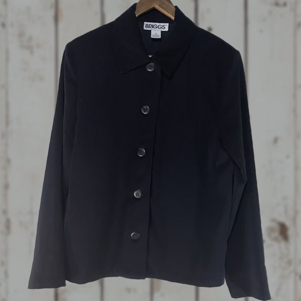 Vintage Vintage Briggs Navy Full Button Lightweight Dress Jacket Womens Size S USA Size S / US 4 / IT 40 - 1 Thumbnail