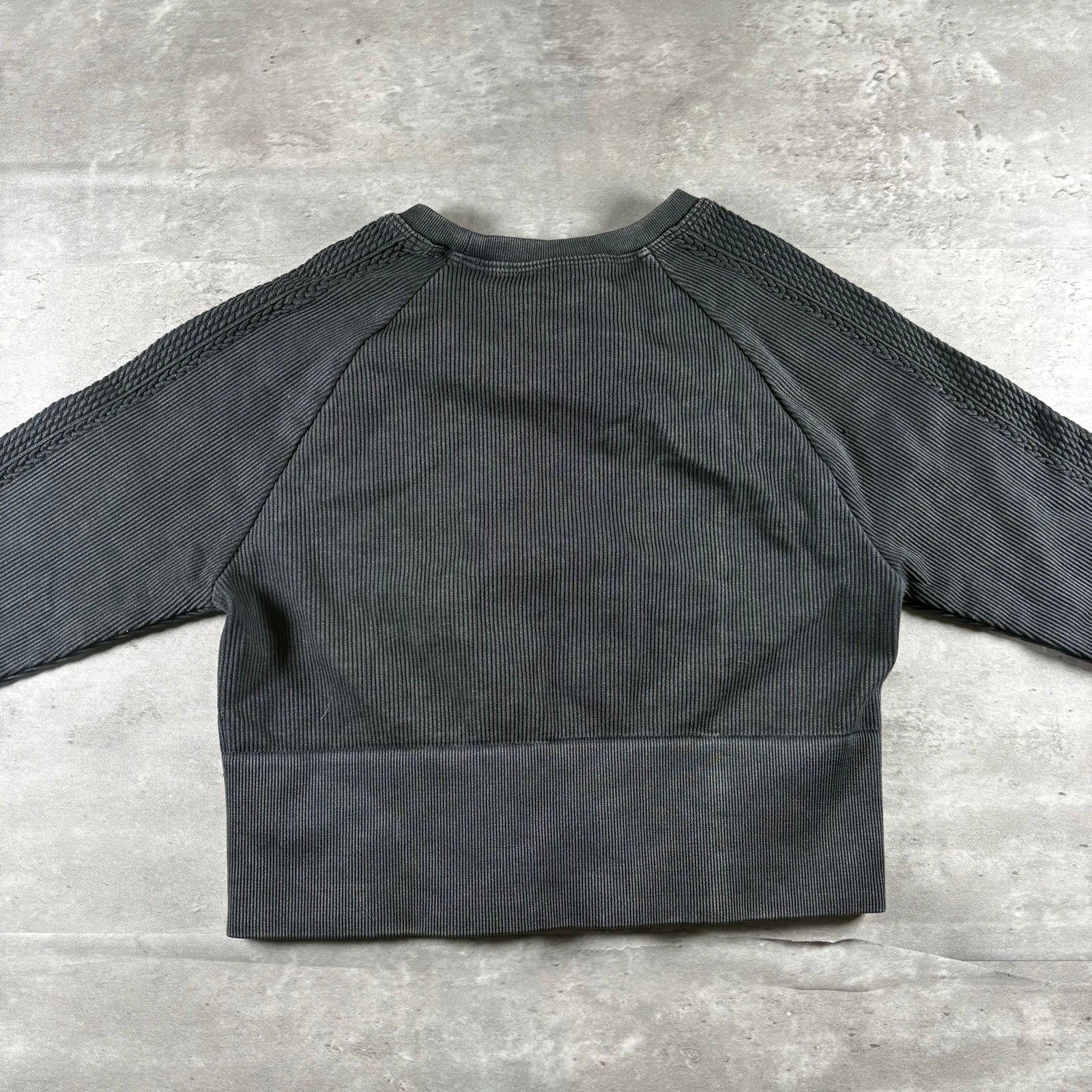 Other Black Ribbed Long Sleeve Crop Top Activewear Size S / US 4 / IT 40 - 2 Thumbnail