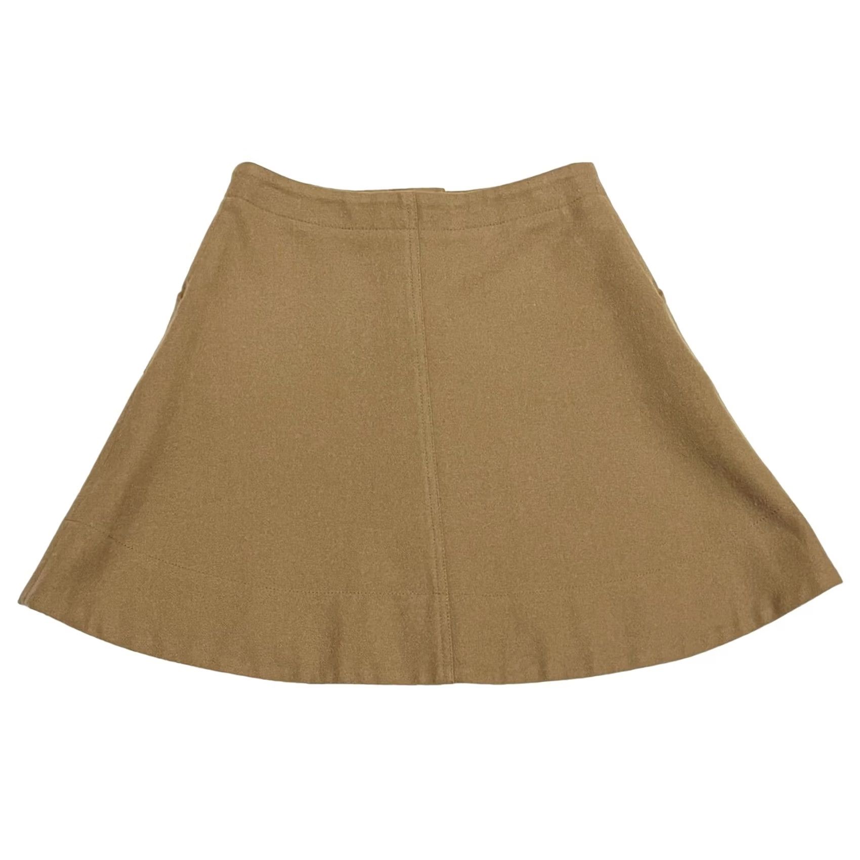 J.Crew J.Crew Skirt Women’s Tan Wool A-Line Pockets Buttons Sz 0 Camella Camel Flare Short Size 25" / US 0 / IT 36 - 3 Thumbnail