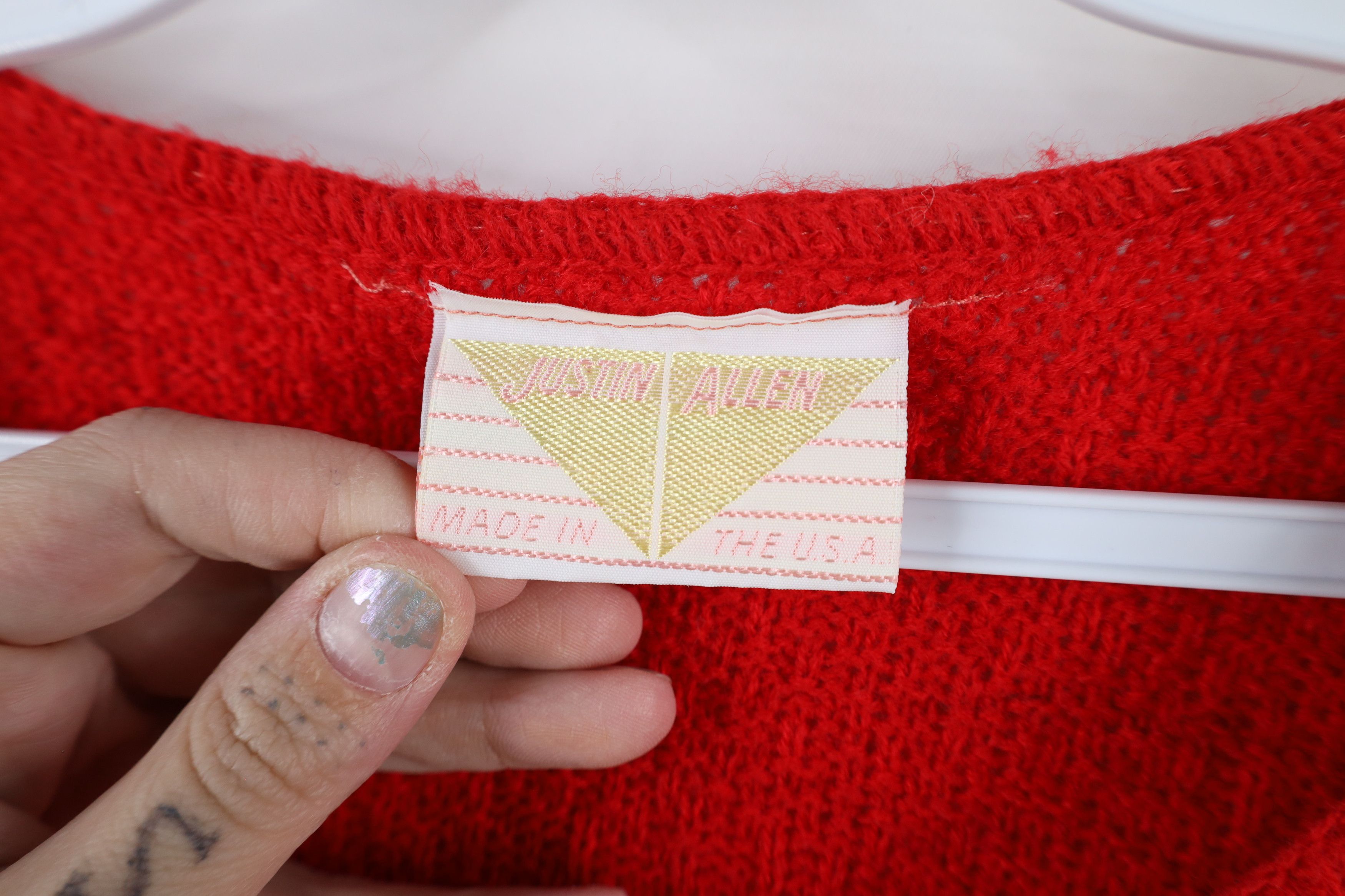 Vintage Vintage 80s 90s Mid Mod Streetwear Knit Sweater Vest Red USA Size S / US 4 / IT 40 - 6 Thumbnail