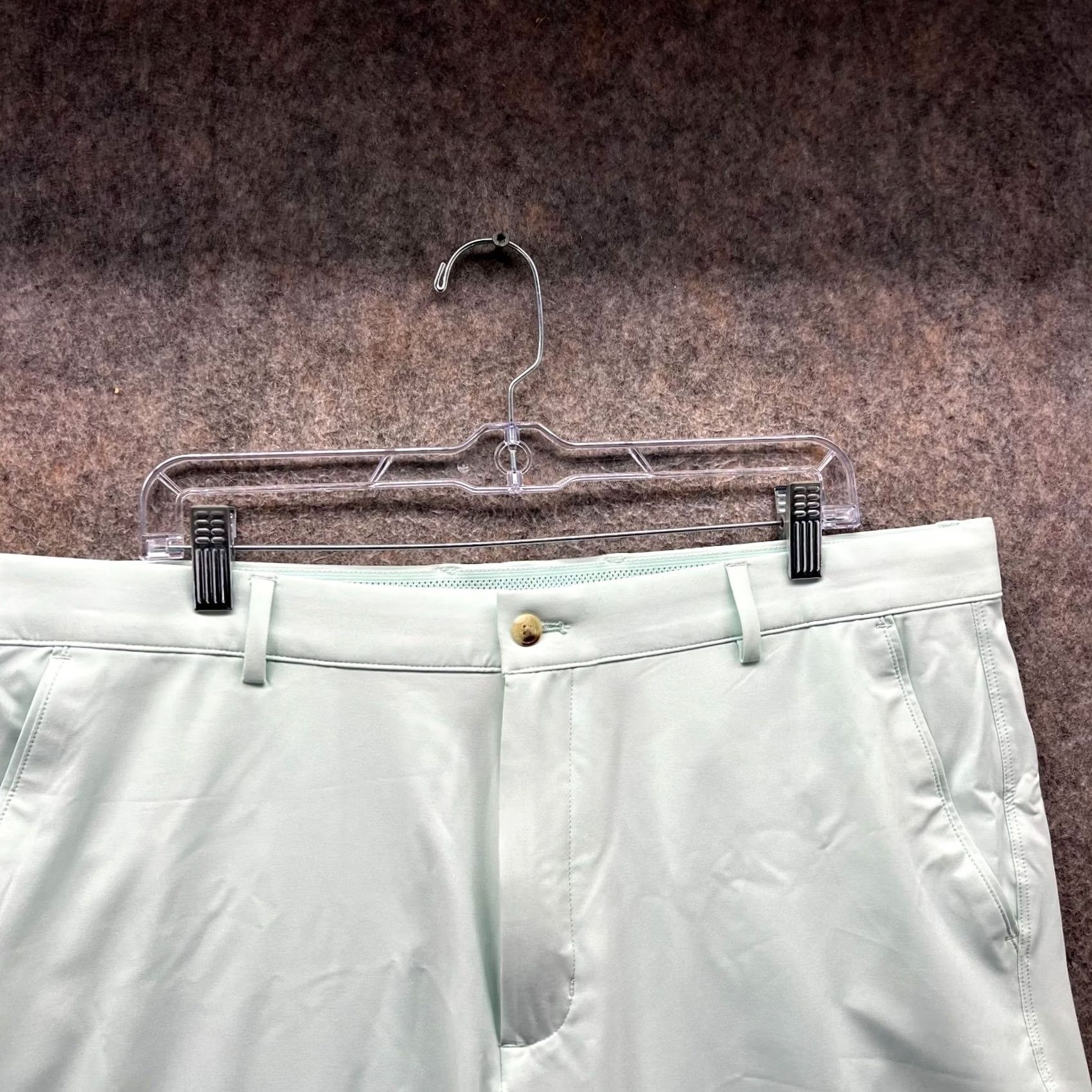 Vintage Greg Norman Shorts Mens 38 Mint Green Lightweight Stretch Polyester Blend Chino Casual Summer Size US 38 / EU 54 - 3 Thumbnail