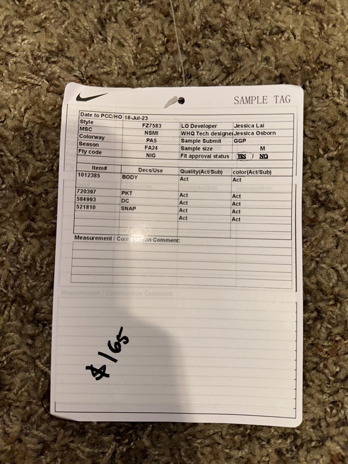 Nike Nike Tech Men's Tailored Fleece Pants Sample Size US 32 / EU 48 - 11 Thumbnail
