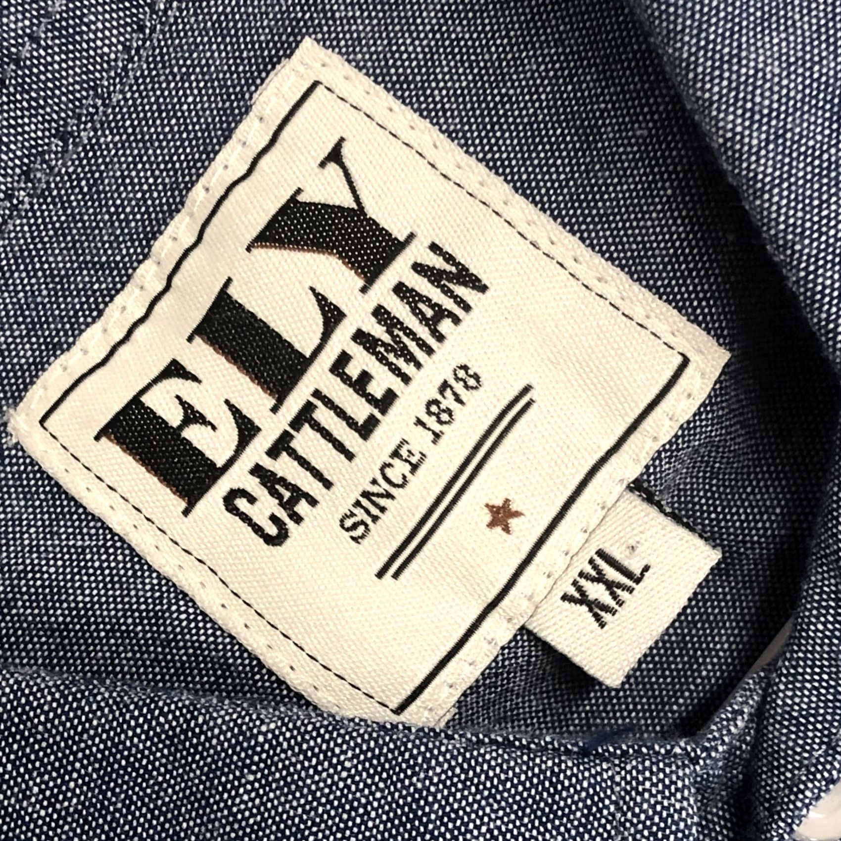 Vintage ELY CATTLEMAN XXL Blue Chambray Western Shirt - Mens Casual - Snap Button Up Size US XXL / EU 58 / 5 - 6 Thumbnail