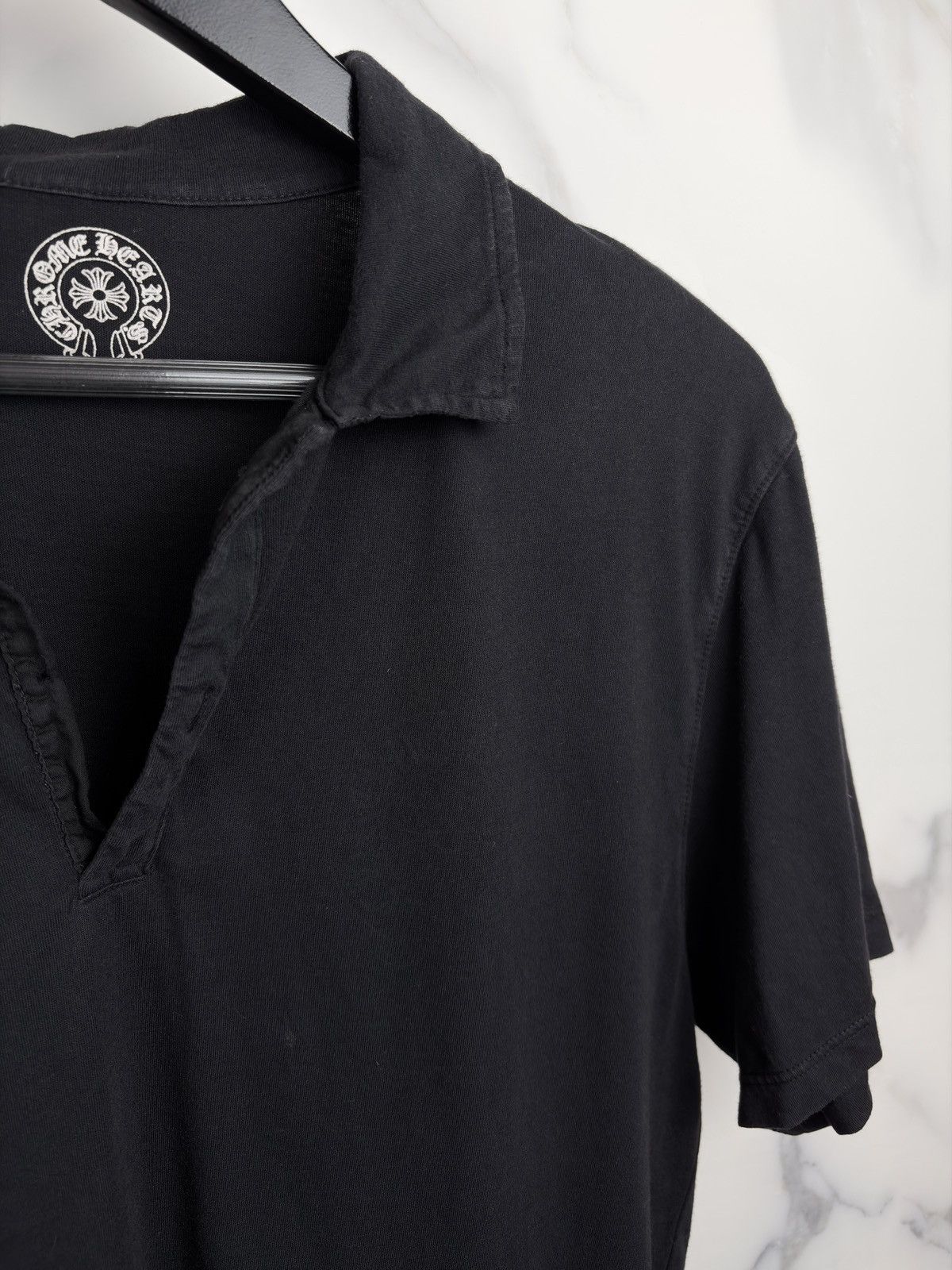Chrome Hearts Chrome Hearts Vintage Silver Button Horseshoe Polo Shirt Size US M / EU 48-50 / 2 - 2 Thumbnail
