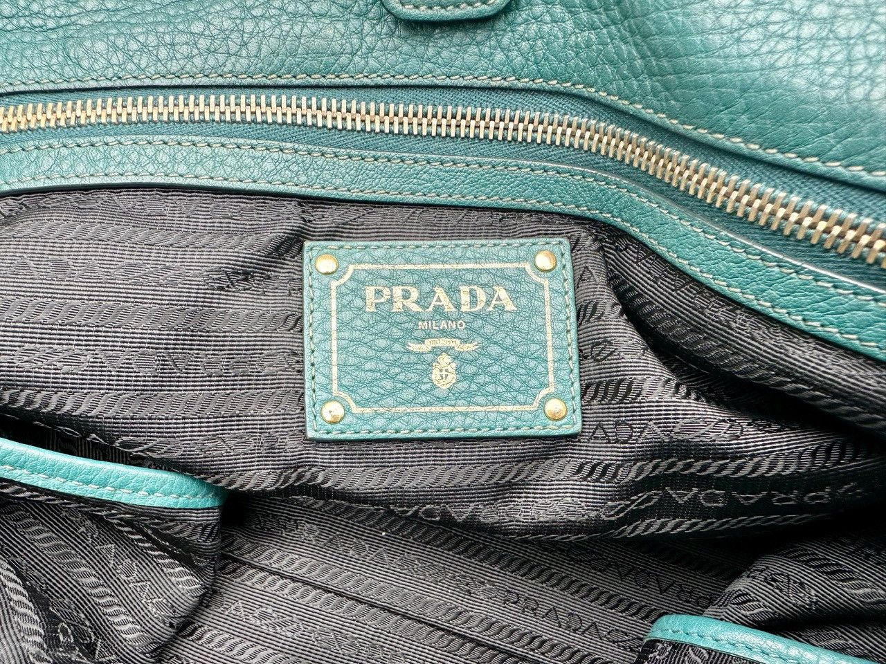 Prada Authentic Prada Vitello Daino Turchese Shopping Tote Bag Size ONE SIZE - 7 Thumbnail