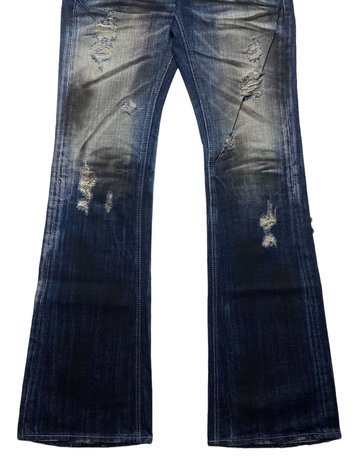 14th Addiction 2000s FUGA - Dirty Washed Flared Denim Pants Size US 29 - 5 Thumbnail