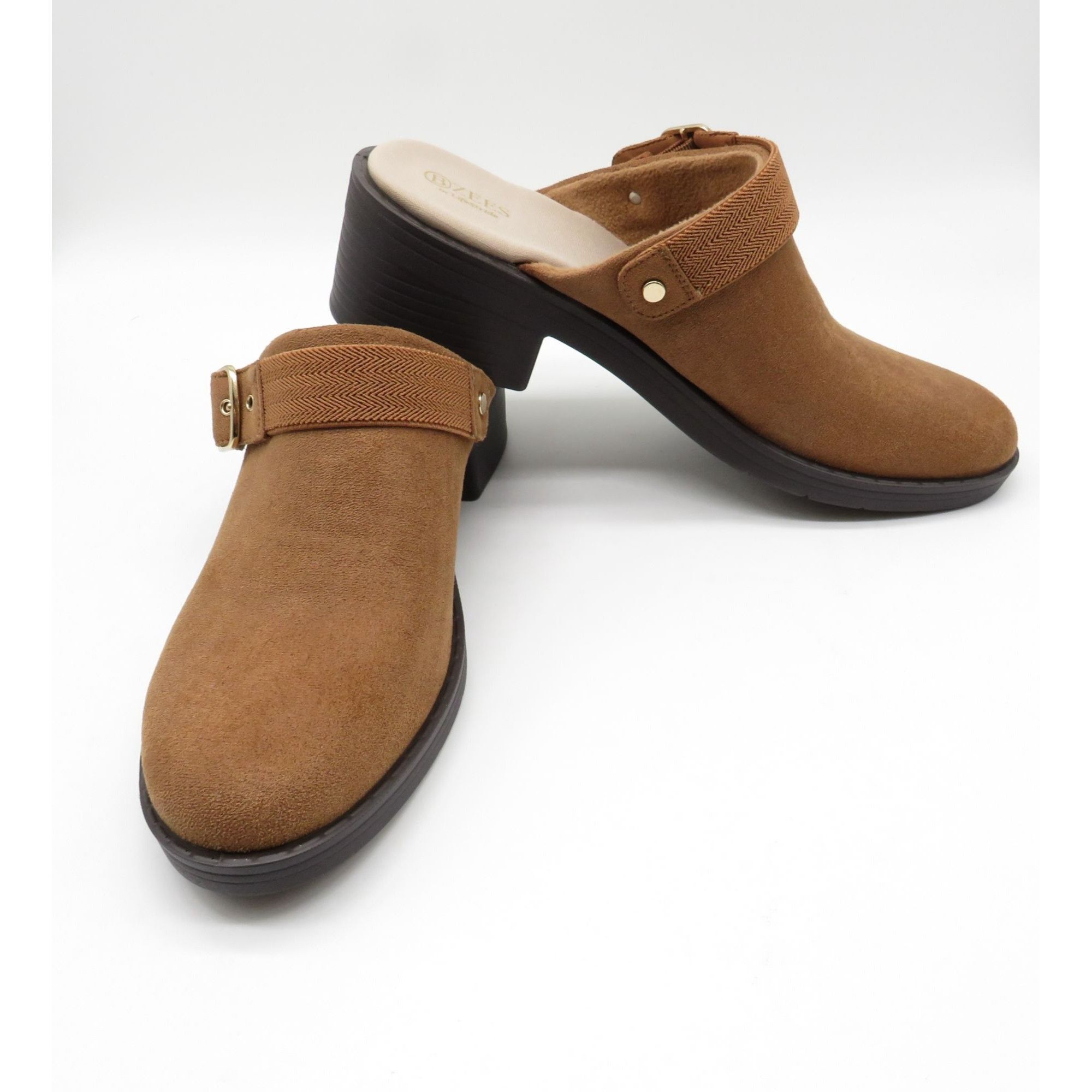 Other Beezies Open Book Tan Suede Buckle Mule Clogs Womens Size 10 Size US 10 / IT 40 - 4 Thumbnail