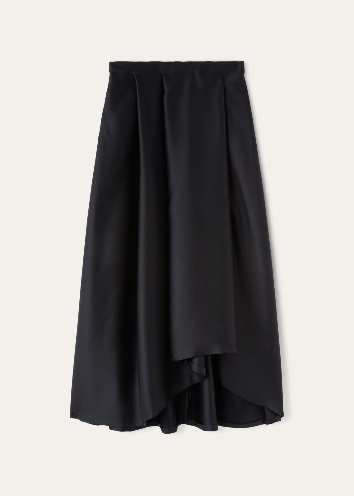 Loro Piana o1srvl11e0225 FAN8264 Satin Mireille Miel Skirt in Black Size 27" / US 4 / IT 40 - 1 Thumbnail