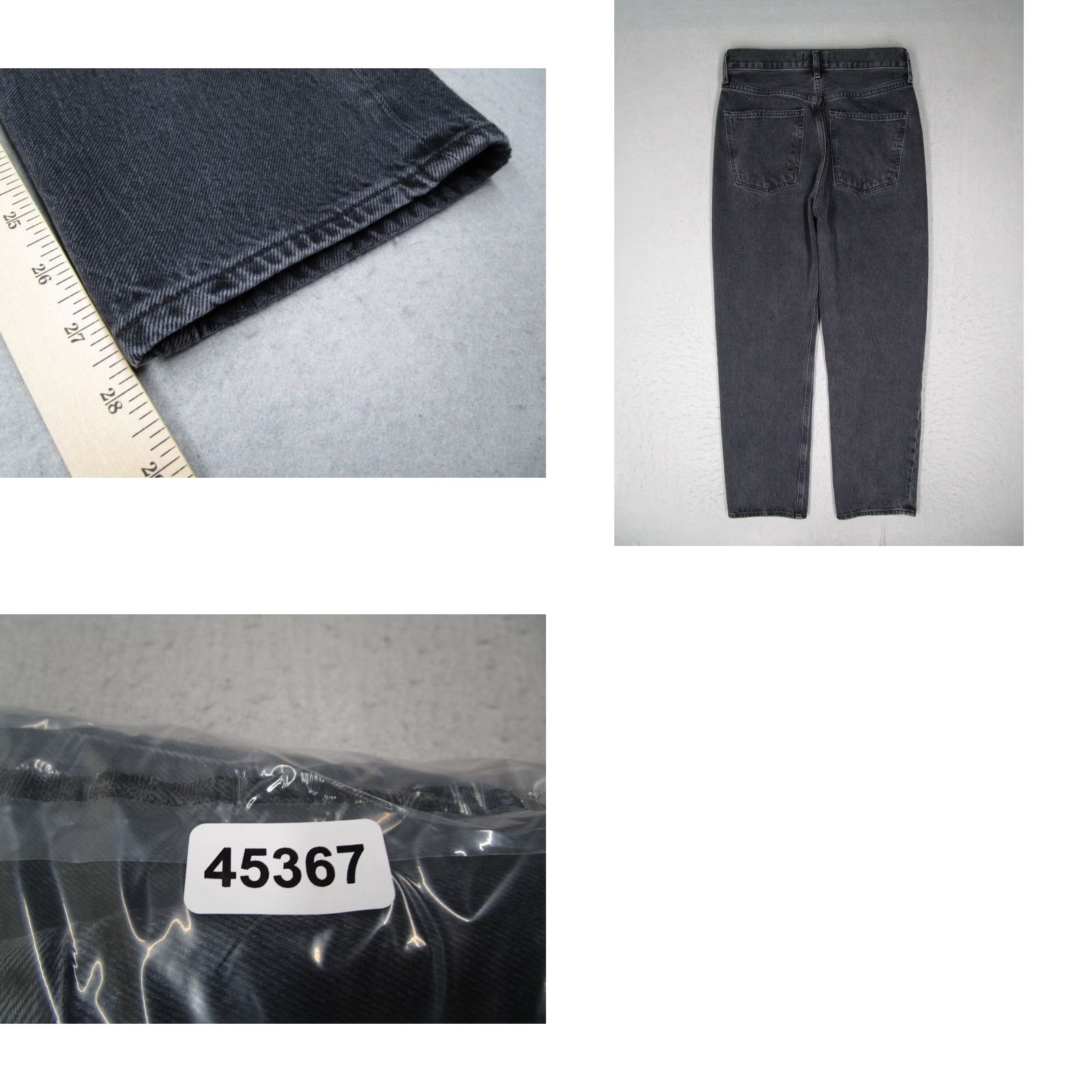 Agolde AGOLDE Jeans Women 25 Black 90s Mid Rise Straight Leg Denim Pants Size 25x28-Inch Cotton Womens Size 42" / US 20 - 8 Thumbnail