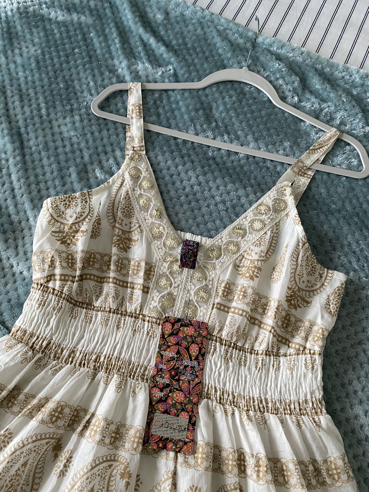 Other Me 2 Magic Women's White Gold Lace Sleeveless Maxi Dress XL Size XL / US 12-14 / IT 48-50 - 10 Thumbnail