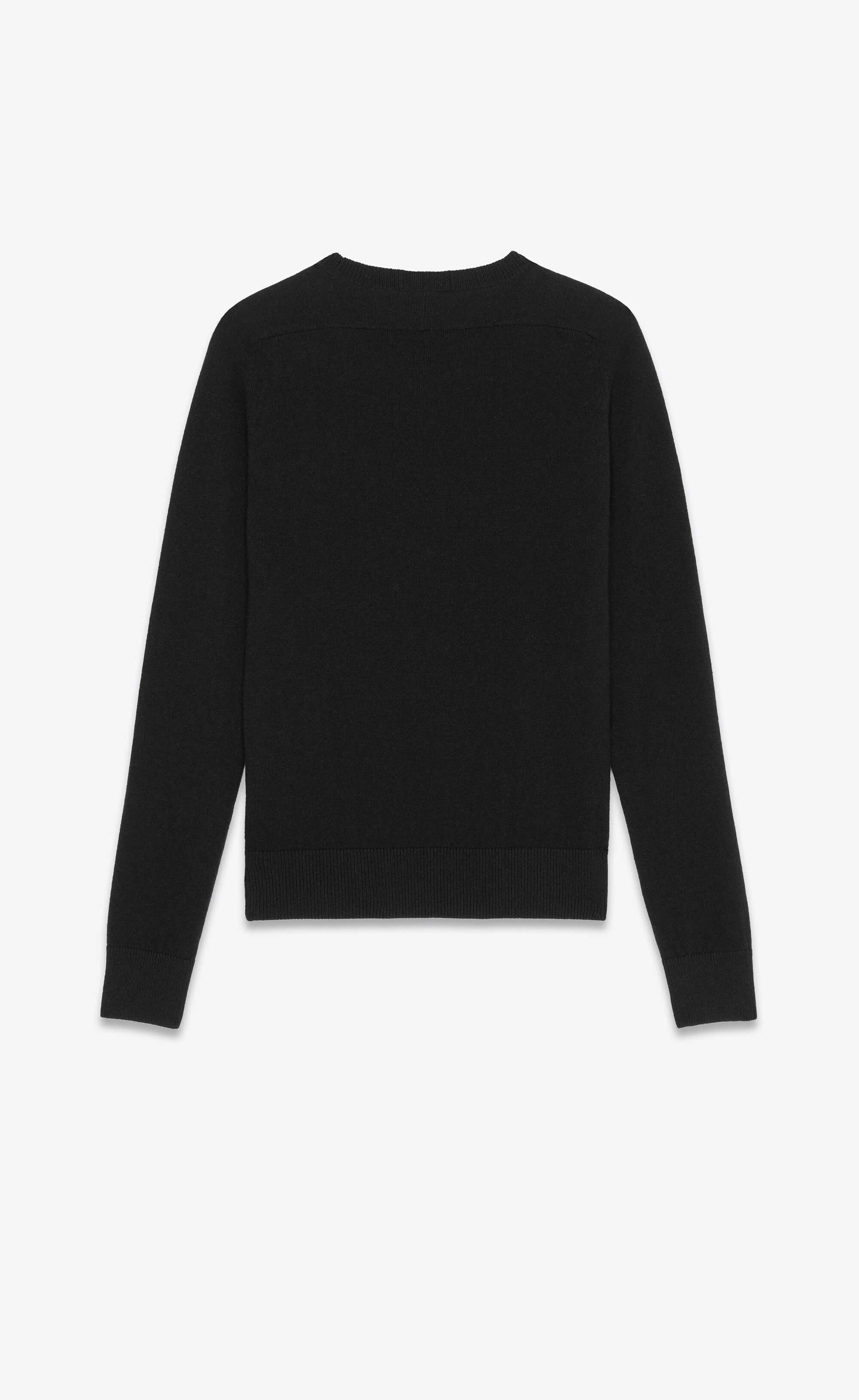 Saint Laurent Paris o1s1wg110225 603085 Cashmere Sweater in Black Size XS / US 0-2 / IT 36-38 - 2 Thumbnail