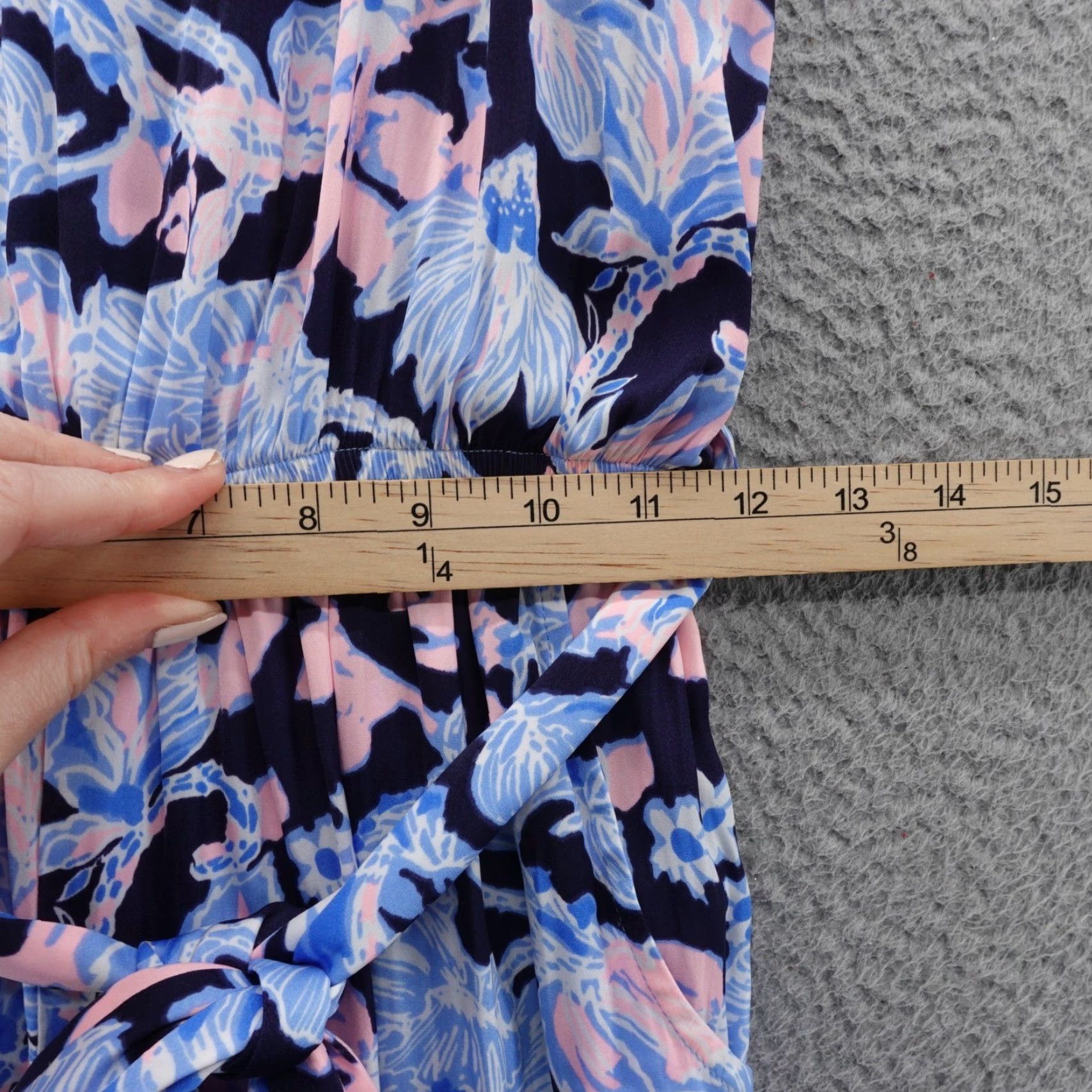 Lilly Pulitzer Jumpsuit One-Piece Wide Leg Women Sleeveless Floral Blue Pink XS Drawstring Resortwear Casual Party/Cocktail Travel