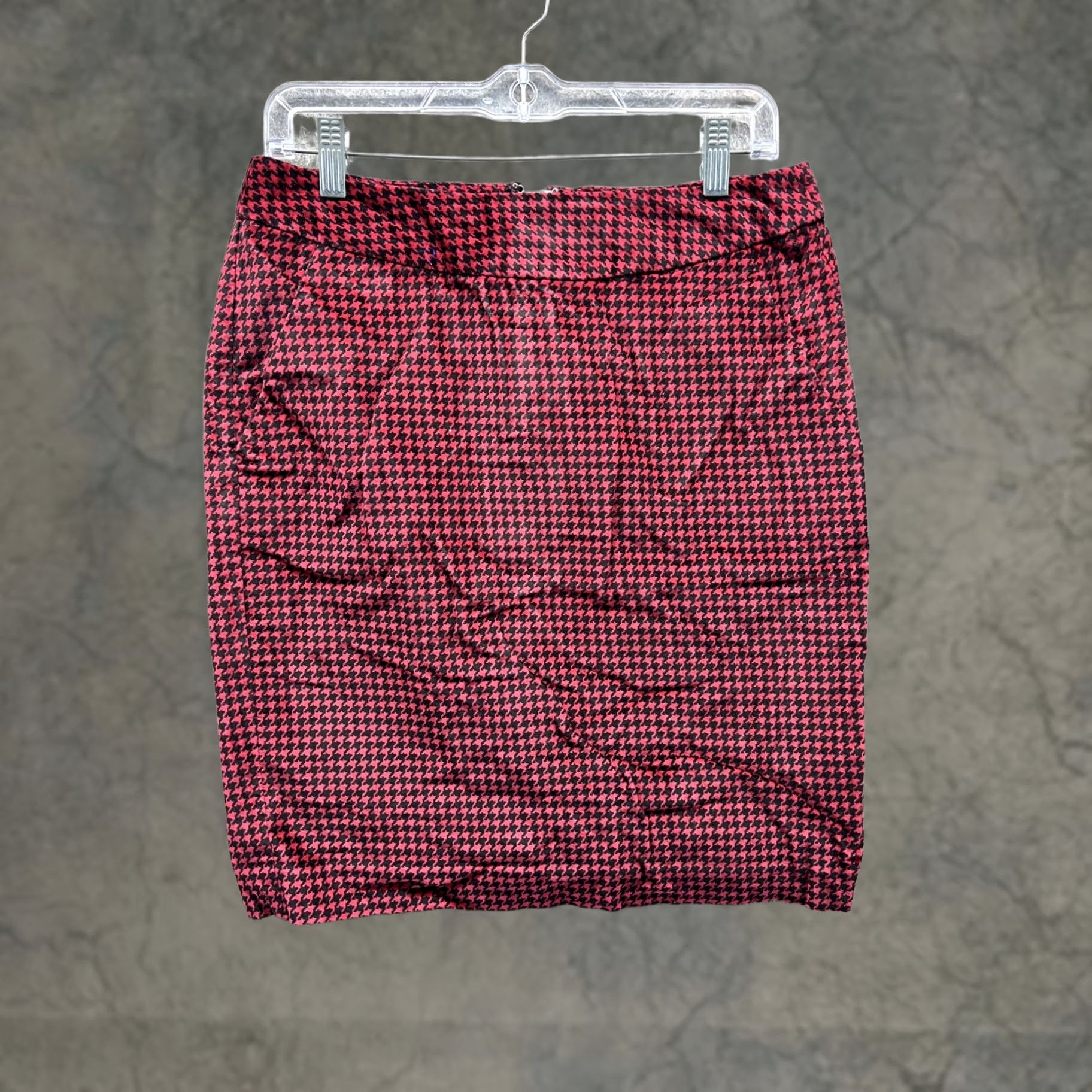 Vintage L.L.Bean Skirt Womens 6 Red Houndstooth Tweed Pencil Lined Stretch Pockets Size 28" / US 6 / IT 42 - 1 Thumbnail