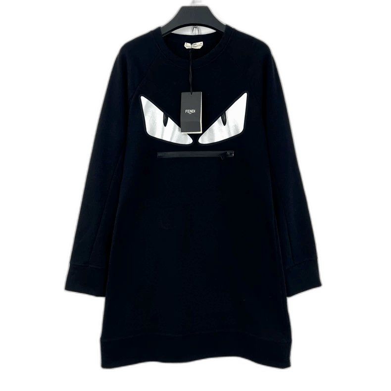 Fendi Fendi Black Monster Pocket Zip Dress Size L / US 10 / IT 46 - 1 Thumbnail