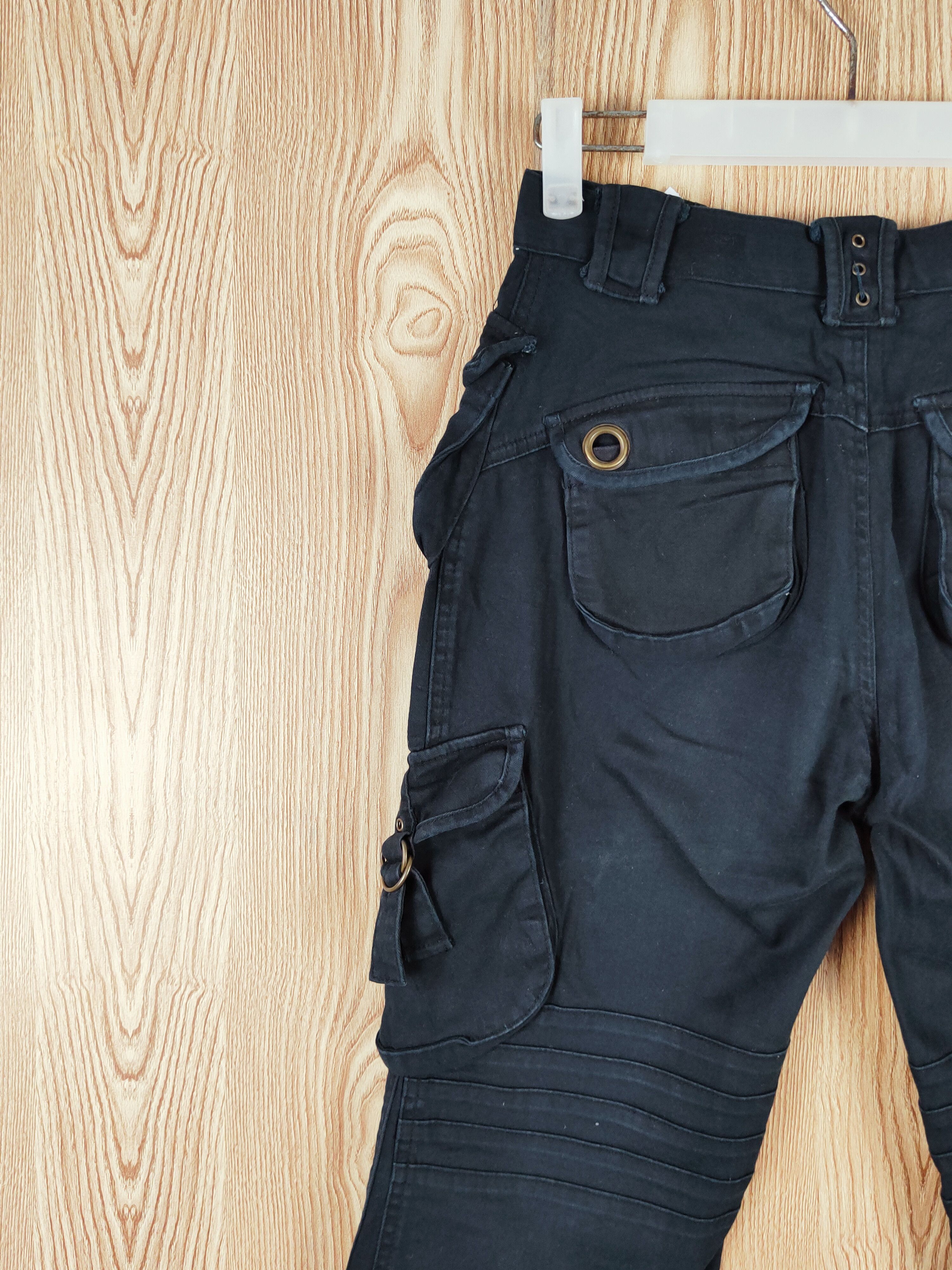 Japanese Brand DL Fre.s.cute Black Multipocket Tactical Cargo Pants #W193 Size US 26 / EU 42 - 8 Thumbnail