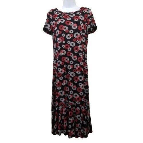 Vintage Hanna Andersson XS Dress Red Black Floral Ruffled Hem Maxi M Size XS / US 0-2 / IT 36-38 - 1 Thumbnail