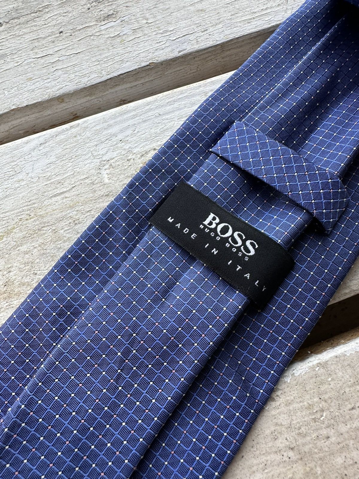 Designer × Hugo Boss 🚨RARE Hugo Boss Tie old money style Blue luxury monogram Size ONE SIZE - 3 Thumbnail