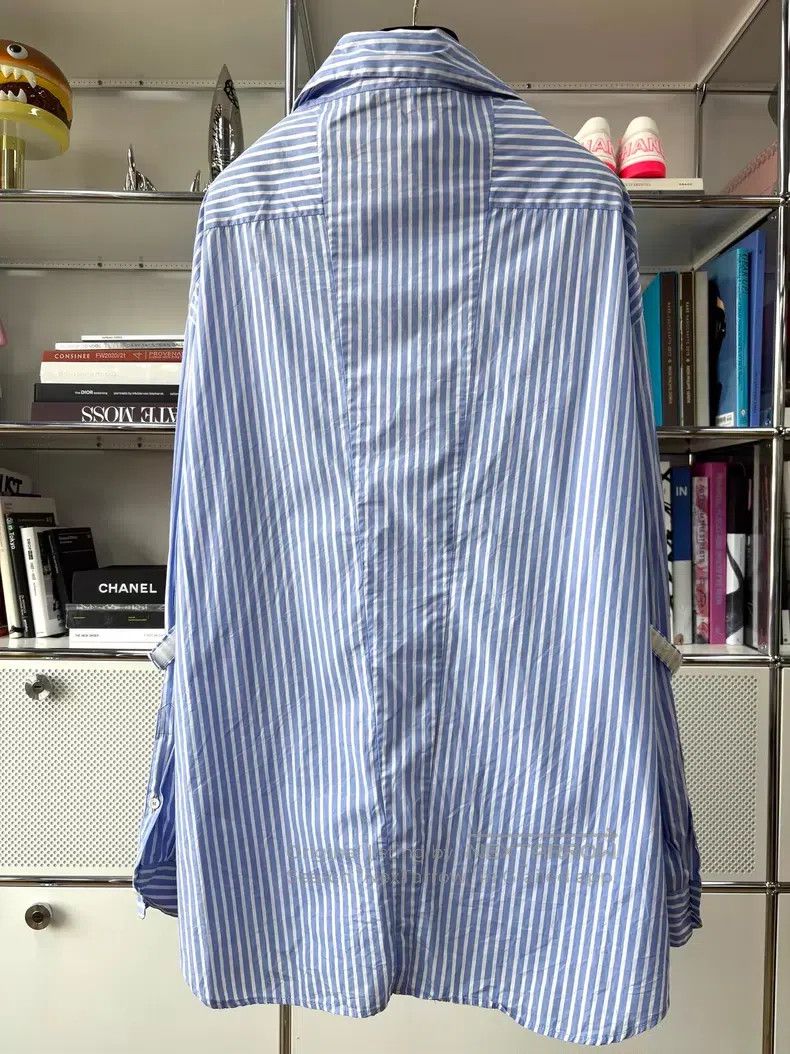 Prada Prada Blue and white striped cuffed lapel shirt Size XXS / US 00 / IT 34 - 3 Thumbnail