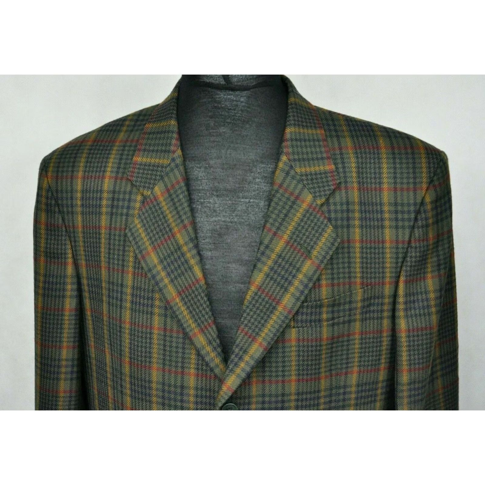 Yves Saint Laurent YVES SAINT LAURENT Blazer Check Wool Jacket Men 52 Multicolor Size 52 Wool Check Blazer Mens Size 52R - 3 Thumbnail
