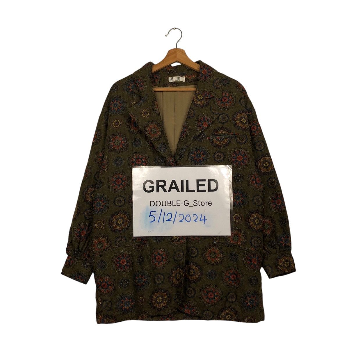 Vintage Button Jacket FullPrint Floral I 1981 Made in Italy