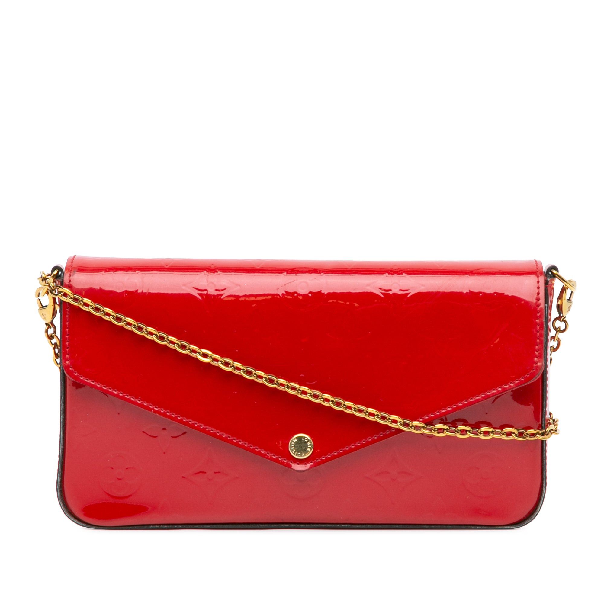 Louis Vuitton Louis Vuitton Monogram Vernis Pochette Felicie Red Size ONE SIZE - 1 Thumbnail