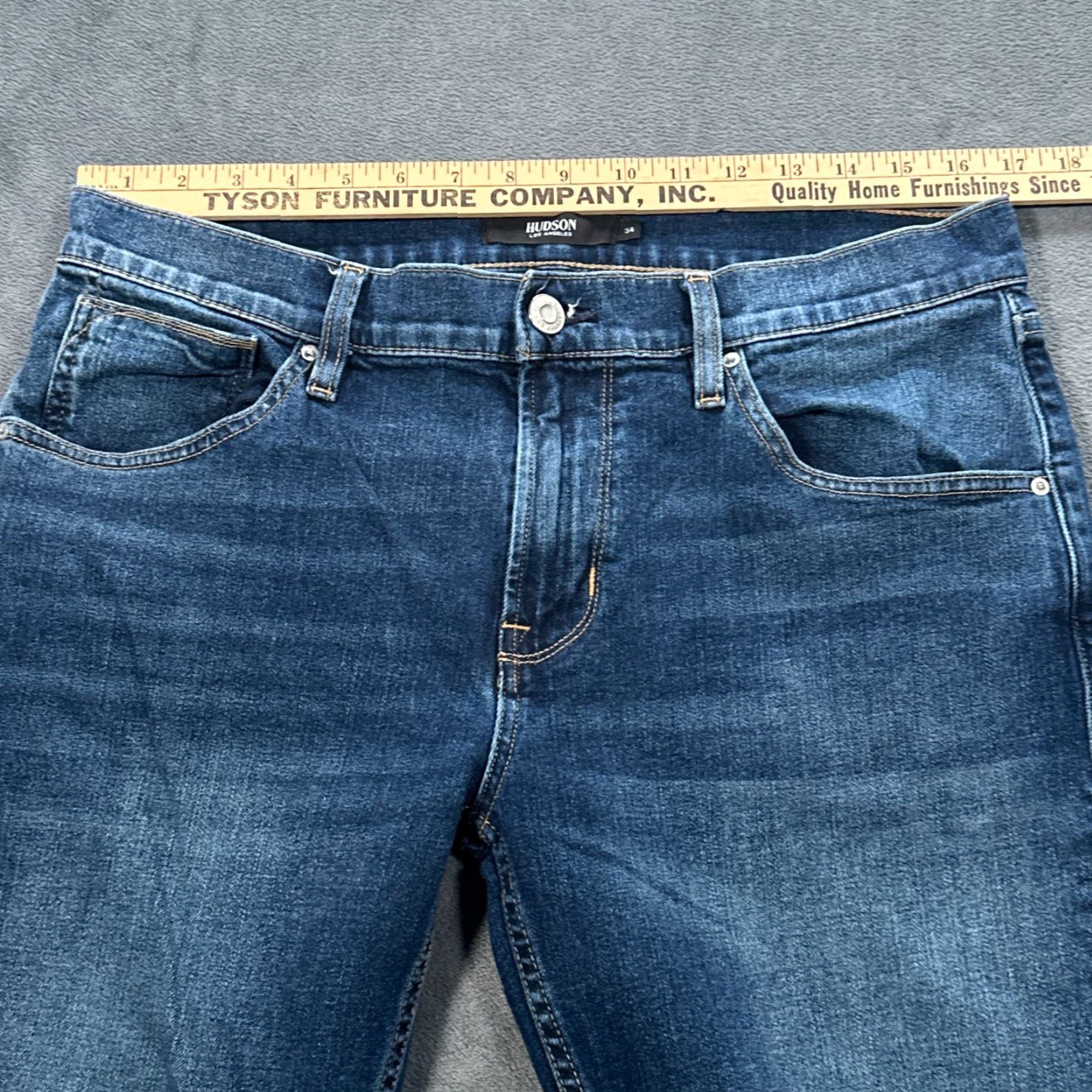 Hudson Hudson Jeans Mens 34x29 Blue Dark Wash Straight Leg Stretch Denim 5-Pocket Regular Fit USA Size US 34 / EU 50 - 5 Thumbnail