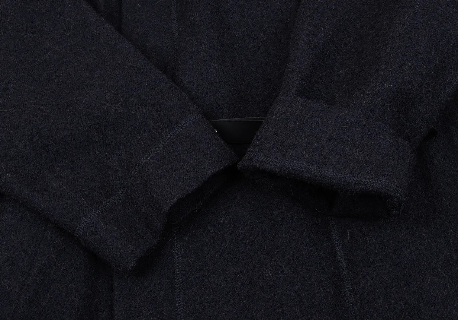 Issey Miyake Alpaca Wool Leather Belted Long Gown Coat in Navy Size US M / EU 48-50 / 2 - 7 Thumbnail