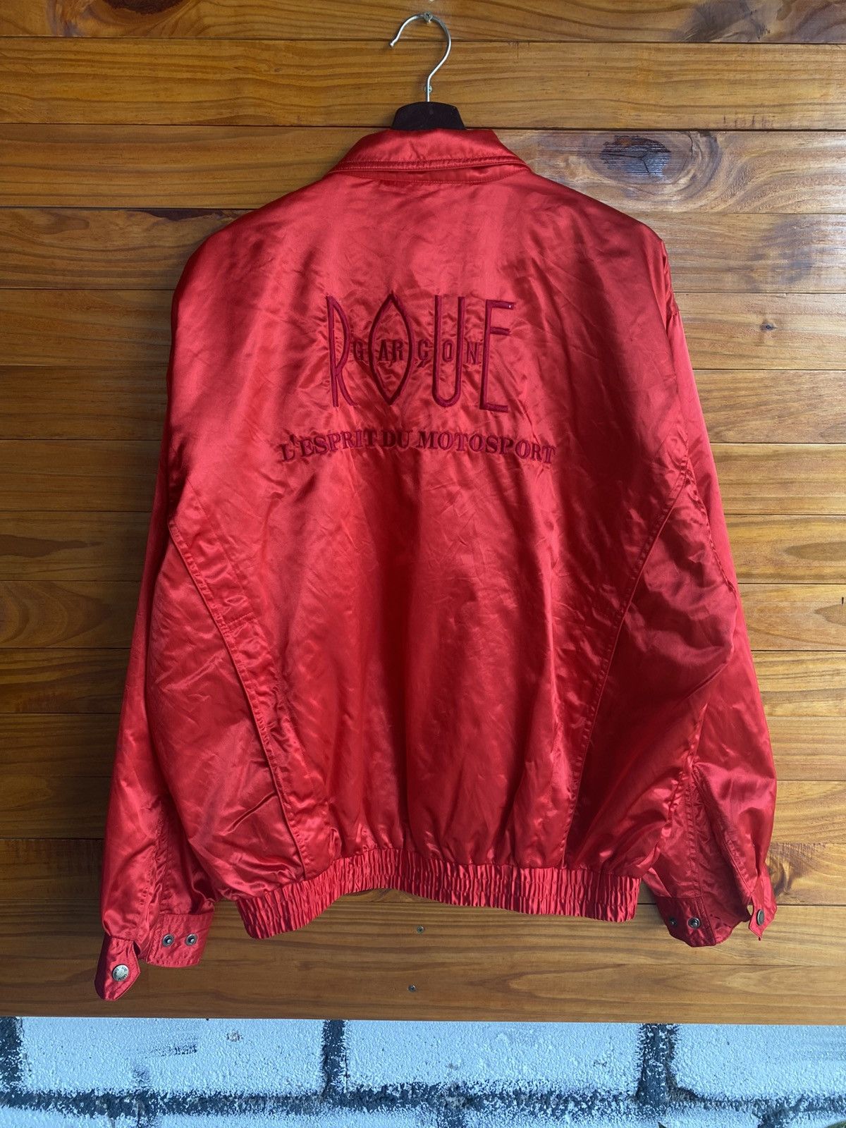 Vintage Vintage ROUE Garcon Red Satin Jacket – Motorsport Style Size US XL / EU 56 / 4 - 8 Thumbnail