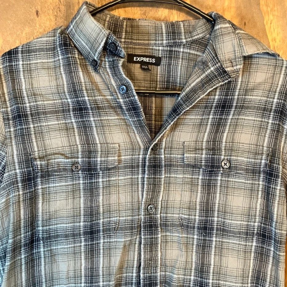 Express Express Womens Shirt Button-Down Collared Plaid Multicolored Stretch XS Size XS / US 0-2 / IT 36-38 - 2 Thumbnail