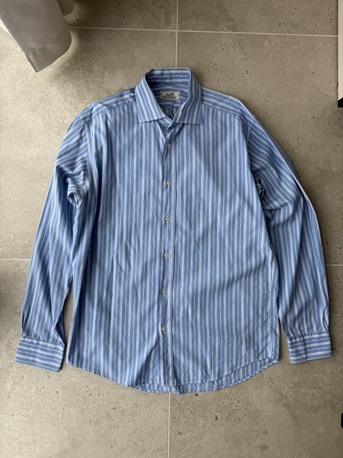 Hermes Vintage Hermes Shirts Stripped Button Ups M Size US M / EU 48-50 / 2 - 1 Thumbnail