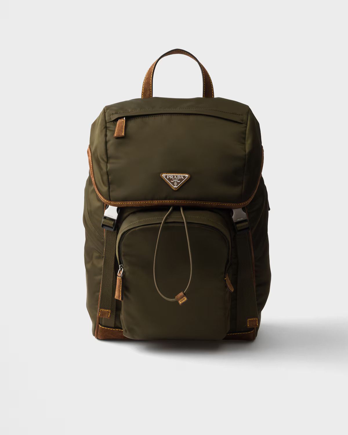 Prada os11x0126 Size: OS / Re-Nylon And Suede Backpack Musk Green Size ONE SIZE - 1 Thumbnail