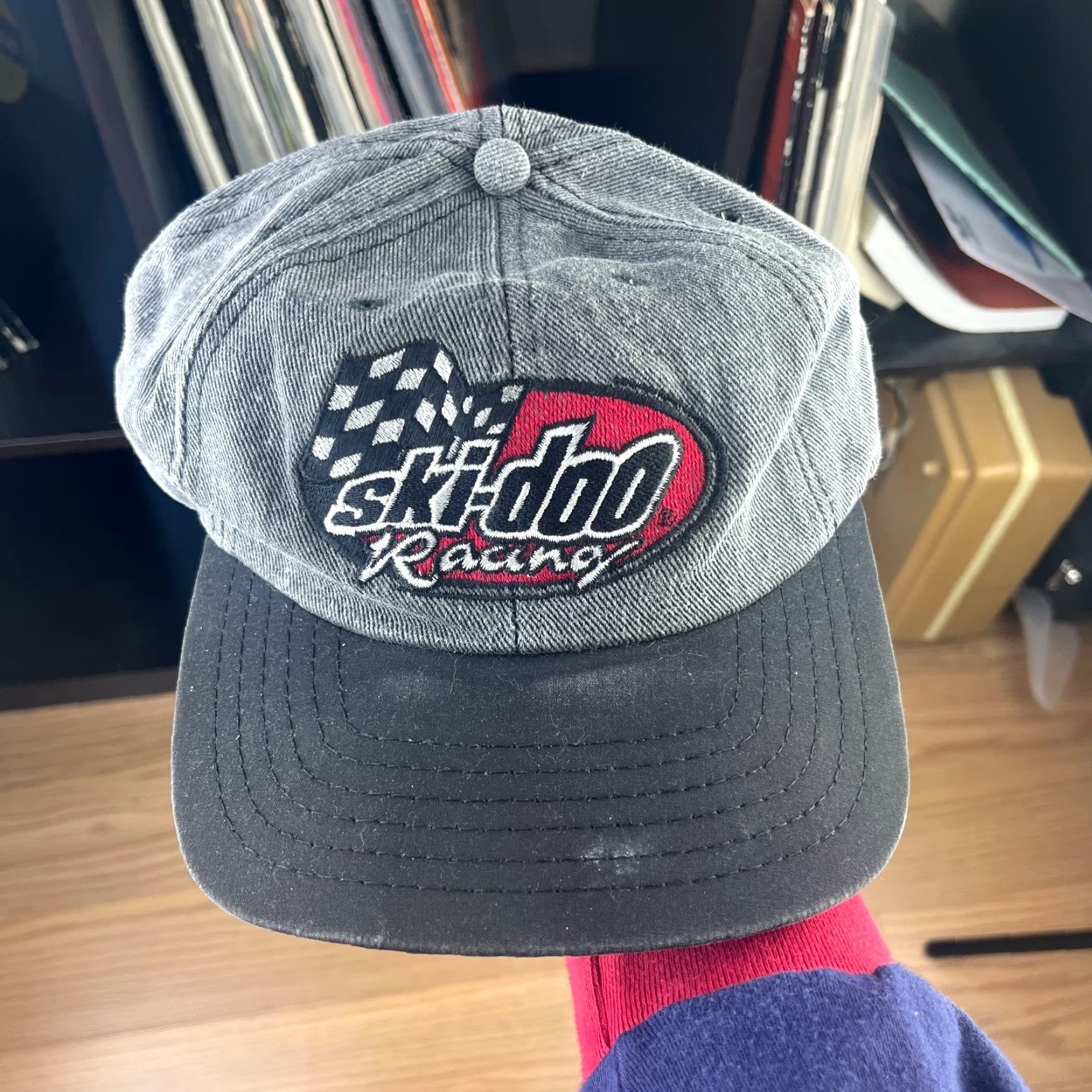Vintage VINTAGE Ski Doo Racing Hat, One Size, Gray, Adjustable, Baseball Cap, 90s, Skull, Men, Casual, Cotton Acrylic Canvas Fur Size ONE SIZE - 2 Thumbnail