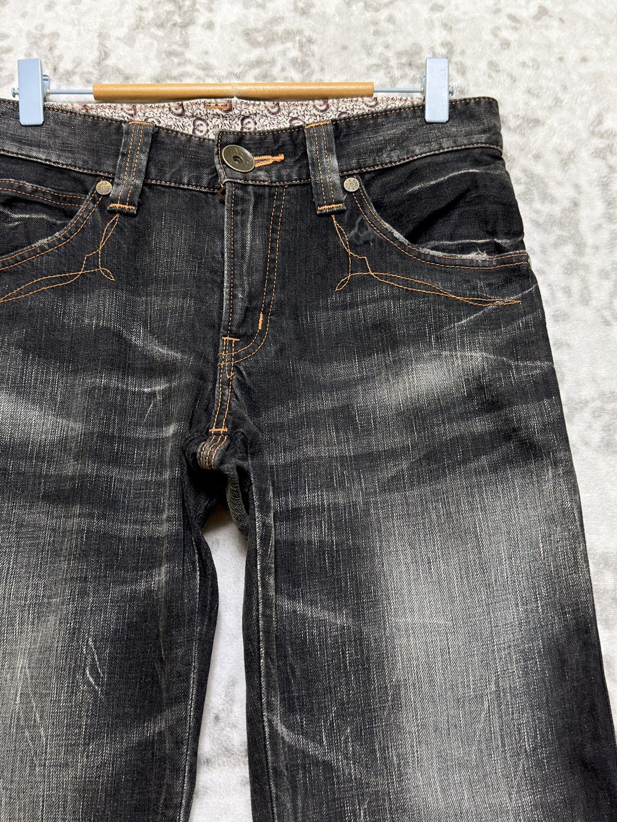 Edwin Vintage Edwin 503 Blue Trip Mud Wash Straight Y2K Denim Size US 31 - 5 Thumbnail