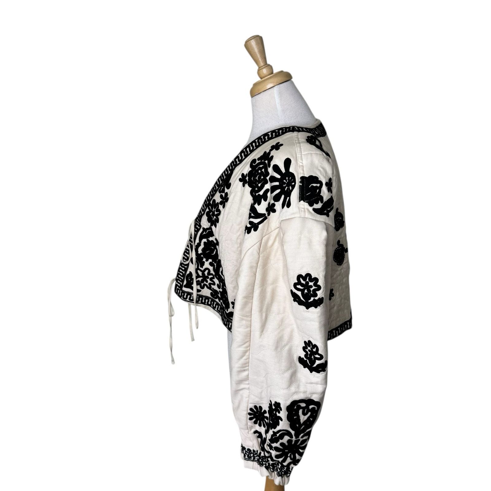 Free People FREE PEOPLE Bali Mabel Embroidered Cotton Jacket Cream Size S / US 4 / IT 40 - 3 Thumbnail