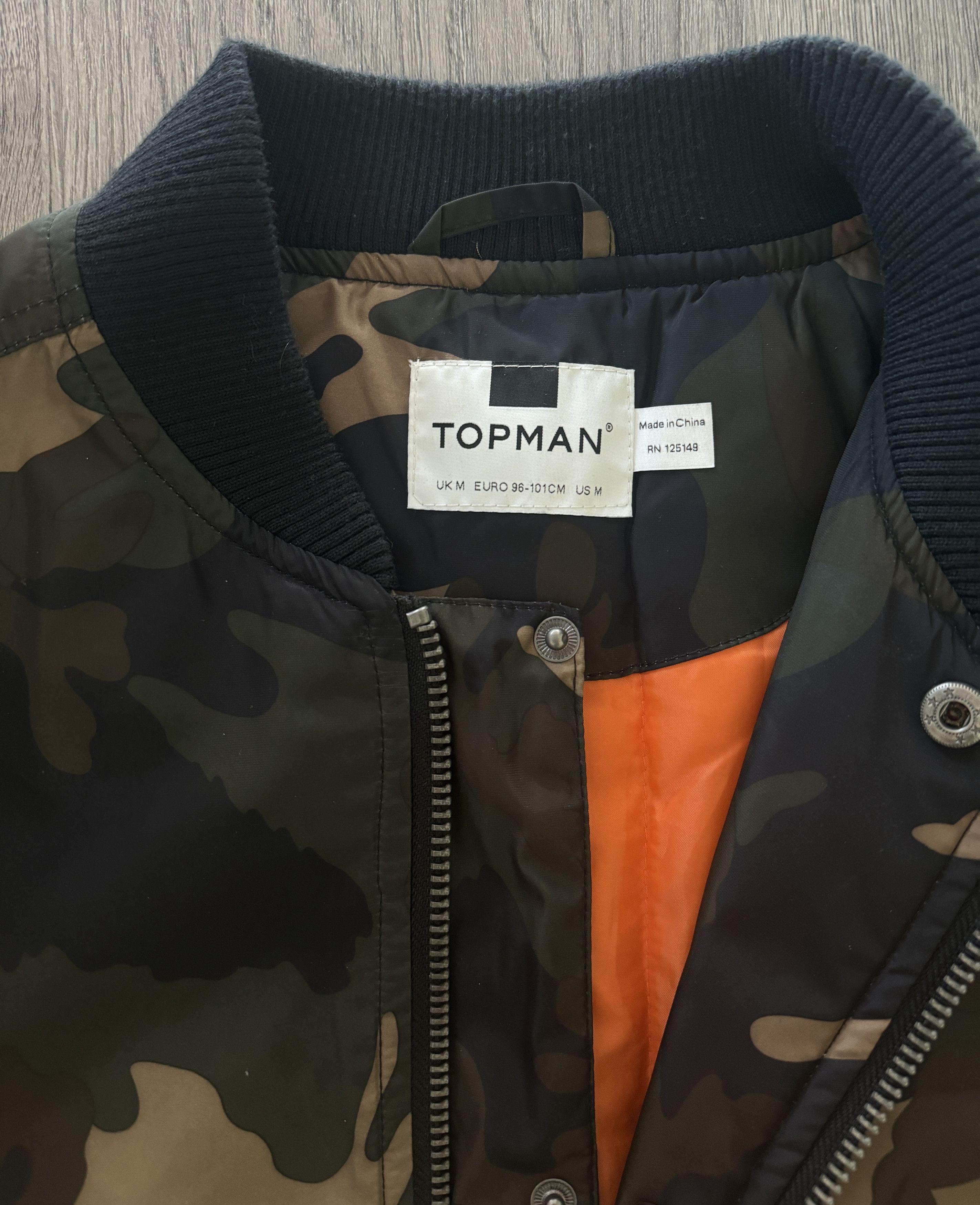 Topman Camo Bomber Jacket Topman Medium Size US M / EU 48-50 / 2 - 3 Thumbnail