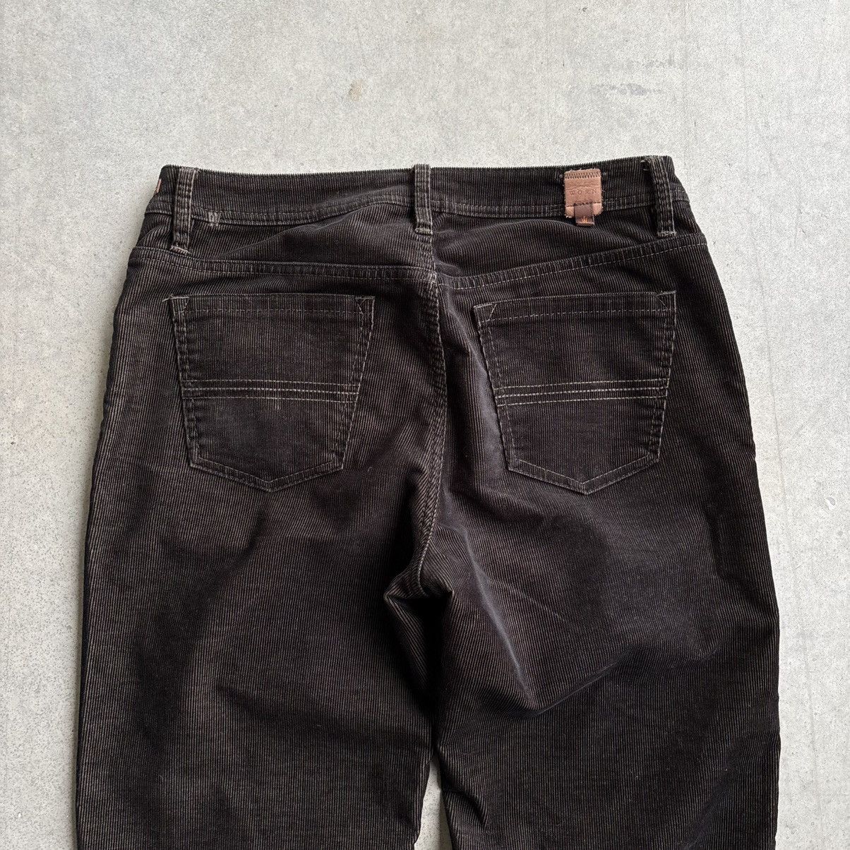 Seven 7 Vintage Brown Corduroy Dark Wash Denim Jeans 34x32 Straight Size US 34 / EU 50 - 4 Thumbnail