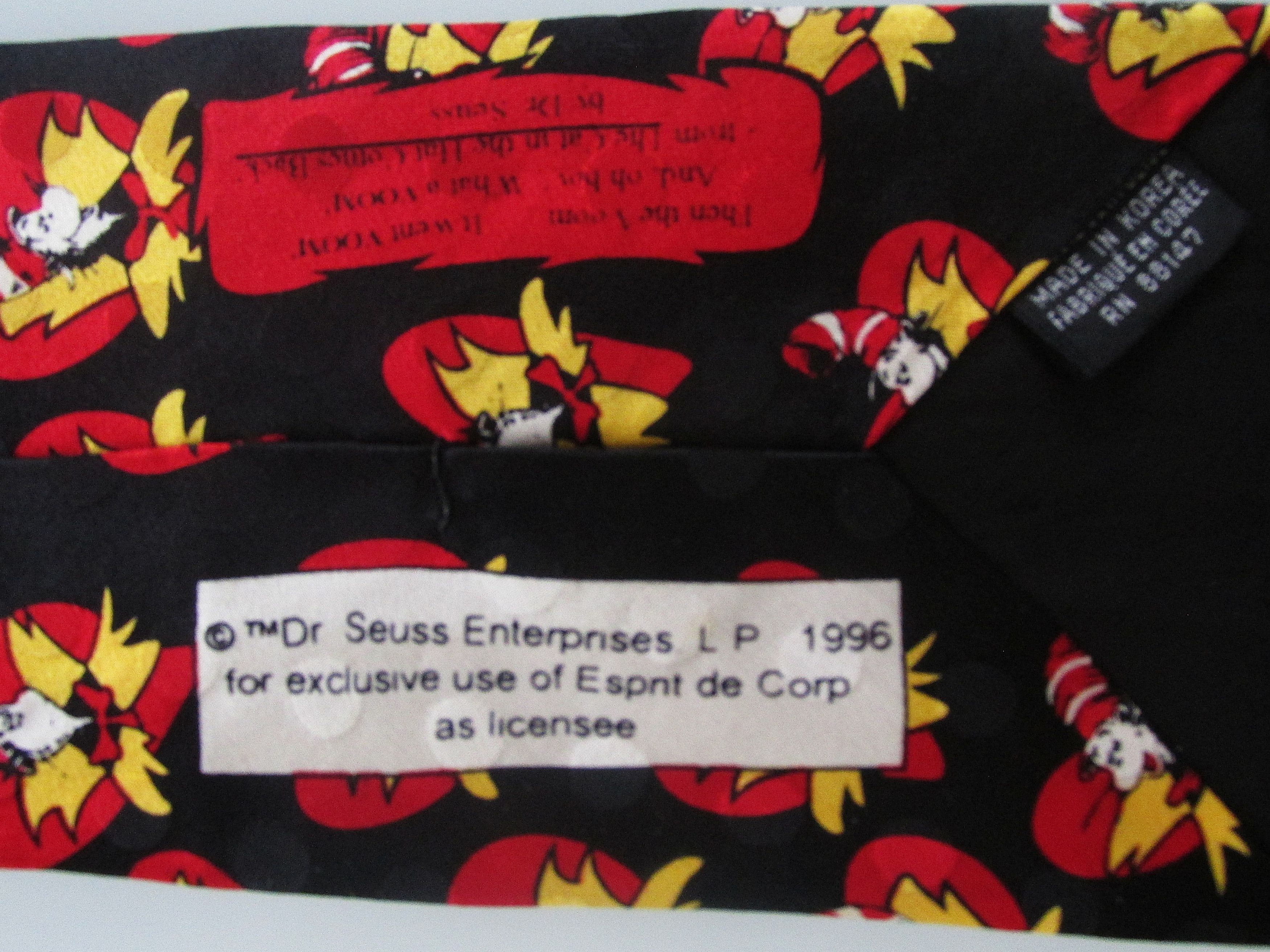Other Dr. Seuss/Cat In The Hat Vintage Men's Silk Tie Size ONE SIZE - 5 Thumbnail