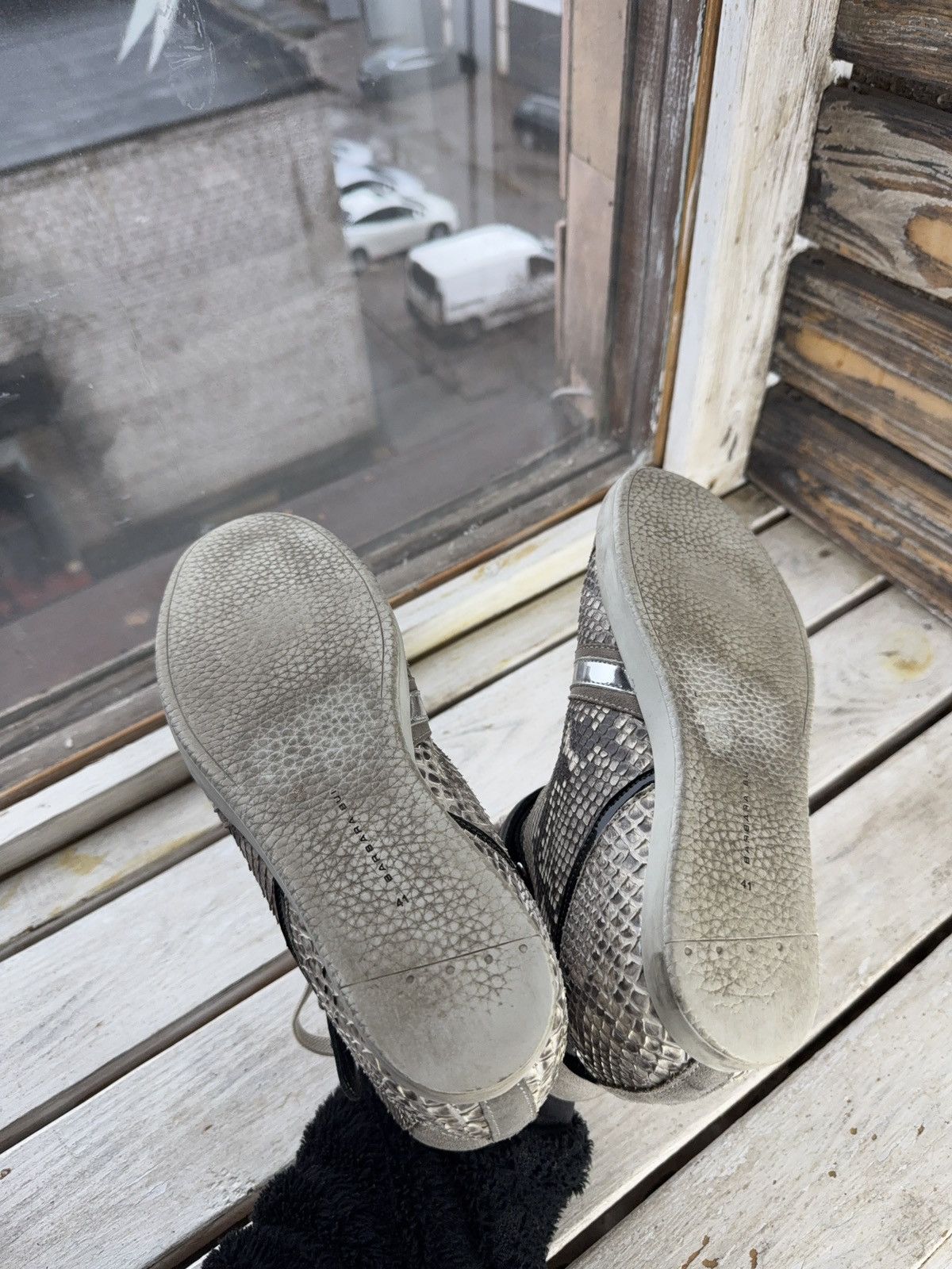 Barbara Bui Luxury Barbara Bui Python Embossed High Top Sneakers Size US 10.5 / IT 40.5 - 14 Thumbnail