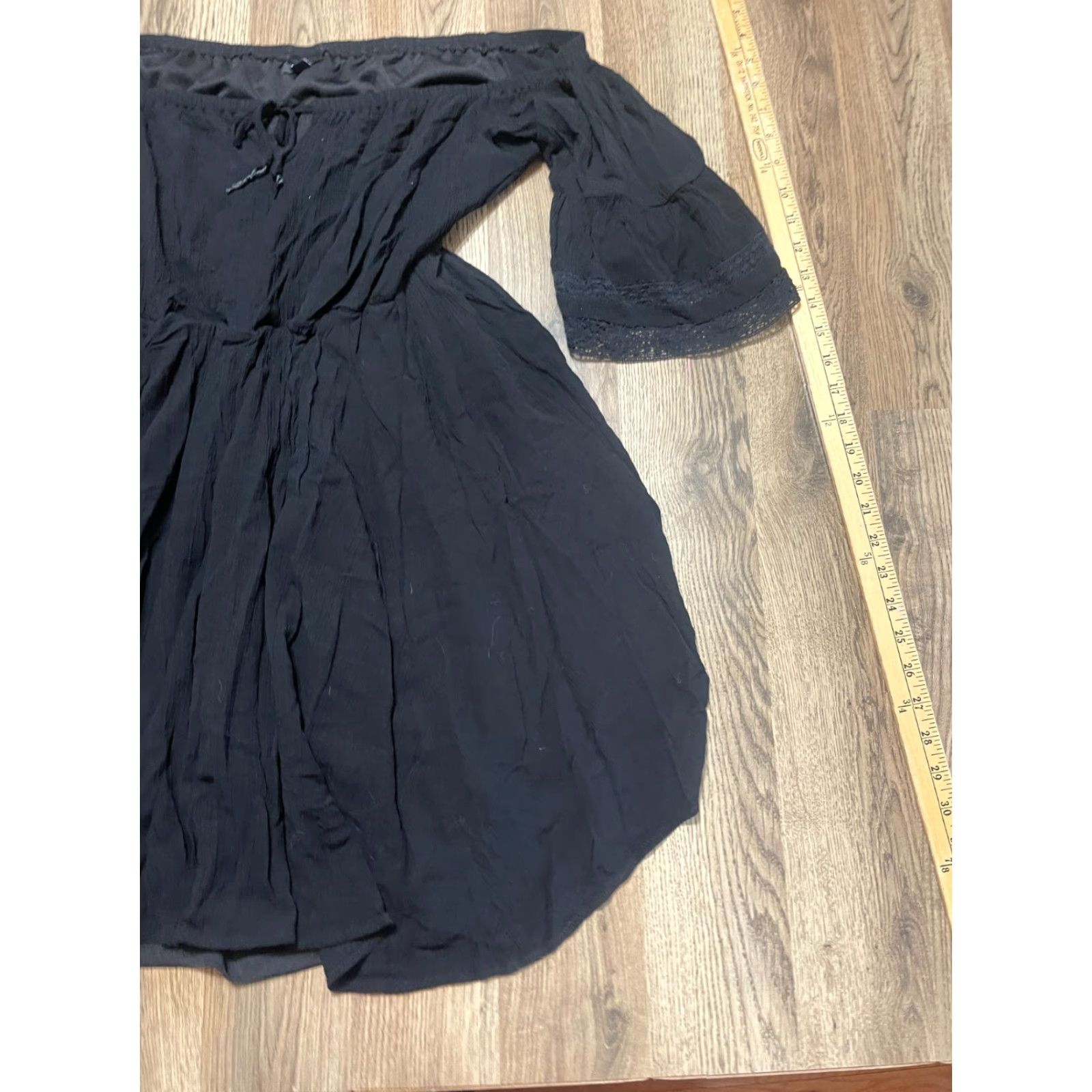 Torrid Torrid Dress Women’s 10 Black Off the Shoulder Flared Sleeve Knee Length Casual Modern Fit & Flare Size L / US 10 / IT 46 - 4 Thumbnail