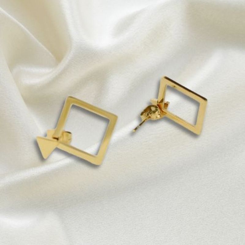 Other 18k Gold Geometric Stud Transformer Earrings Gold NWT Size ONE SIZE - 1 Thumbnail