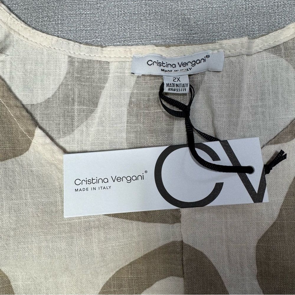 Other NWT New Cristina Vergani Made In Italy Linen Blend Dress Wi Size XL / US 12-14 / IT 48-50 - 7 Thumbnail