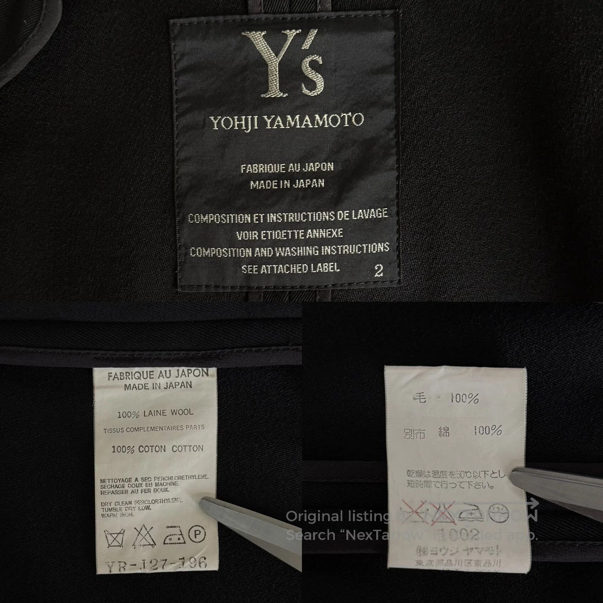 Y's Yohji Yamamoto Y's Wool Jacket. Size US M / EU 48-50 / 2 - 6 Thumbnail