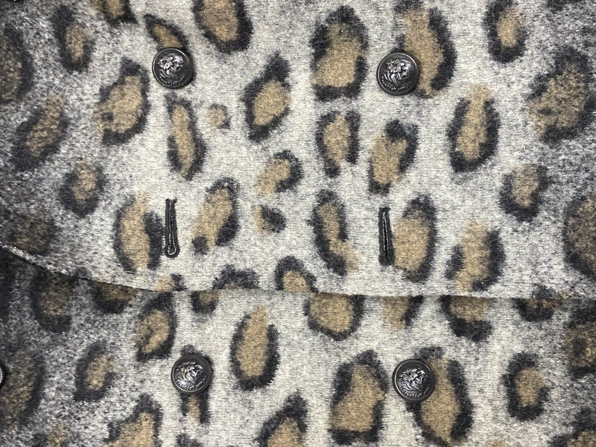 FranCisT MOR.K.S FranCisT_MOR.K.S. Leopard Gradient Wool Pea Coat Knit Collar Size US M / EU 48-50 / 2 - 7 Thumbnail