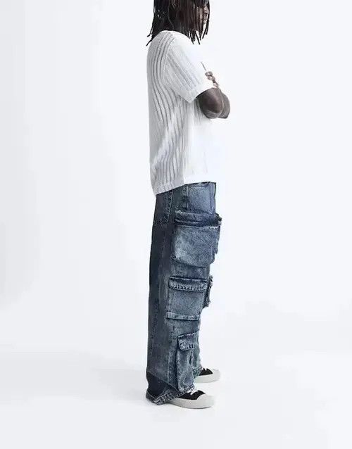 Japanese Brand × Jean Pants Versatile Zipper Pocket Decorated Loose Jeans Size US 32 / EU 48 - 2 Thumbnail