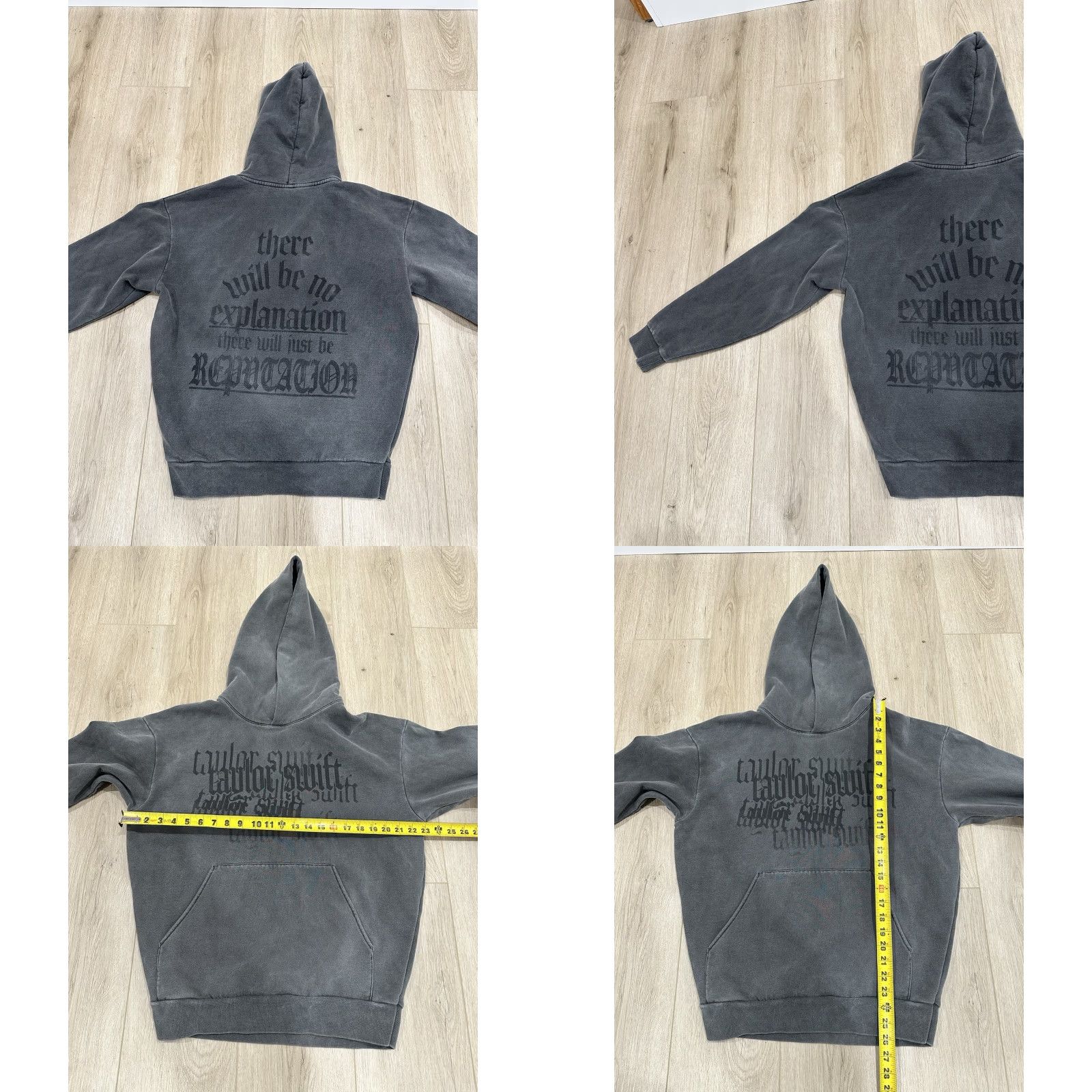 Vintage Taylor Swift Reputation Hoodie XS/S Gray Pullover Long Sleeve Unisex Adults Size XS / US 0-2 / IT 36-38 - 8 Thumbnail