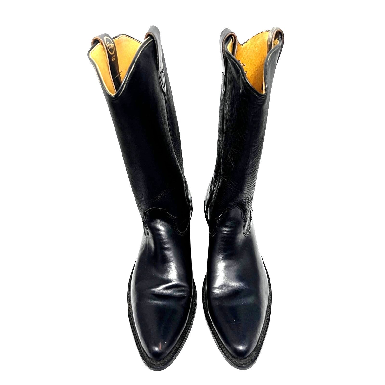 Vintage Sonora Double H West Black Leather Western Cowboy Boots 11D Size US 11 / EU 44 - 3 Thumbnail
