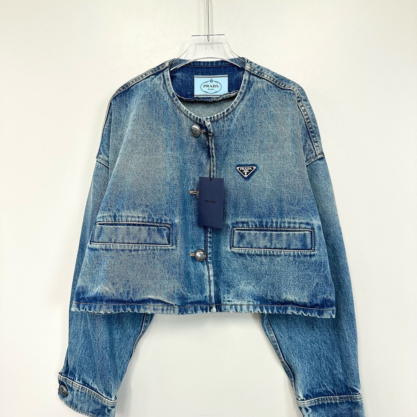 Prada Prada Triangle Logo Denim Jacket Size 38 Size XS / US 0-2 / IT 36-38 - 1 Thumbnail