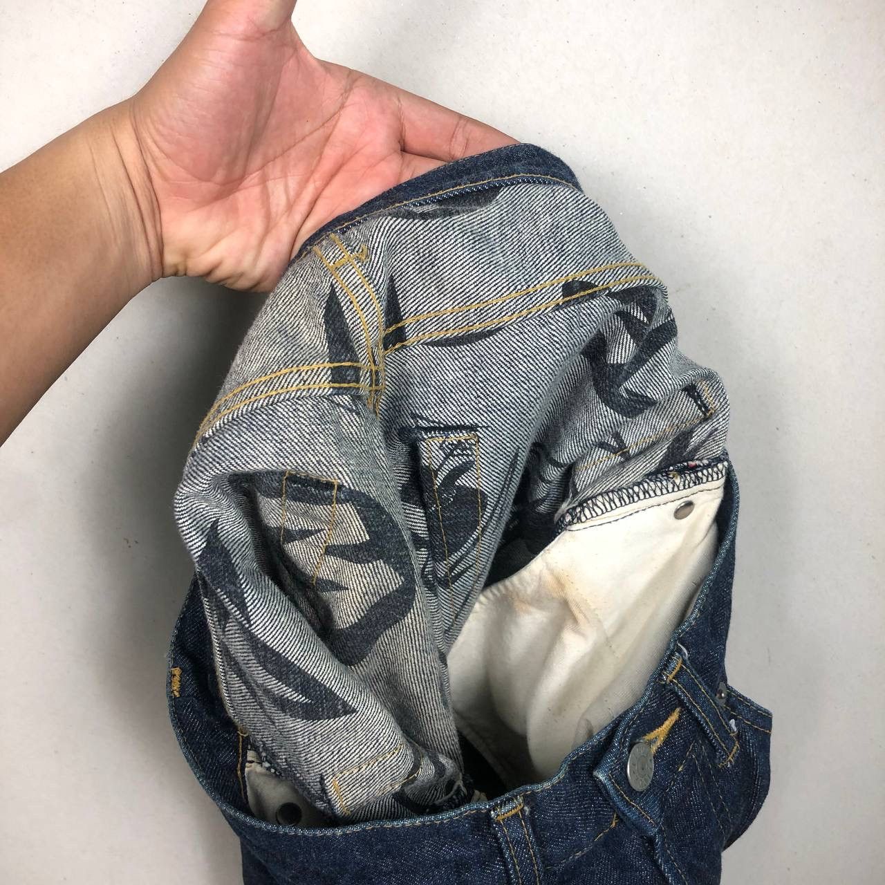If Six Was Nine × Japanese Brand × Yoshiyuki Konishi Yoshiyuki Konishi Ficce Jeans Japan Designer Denim Overprint Size US 29 - 5 Thumbnail